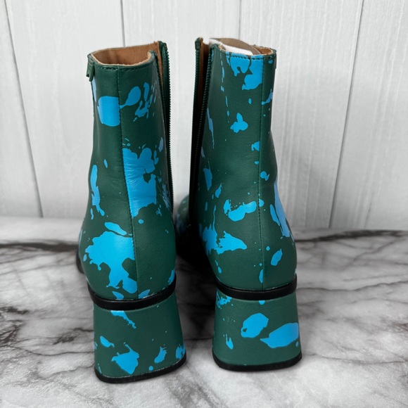 CAMPER Kiara Green and blue printed leather ankle boots - Picture 7 of 12